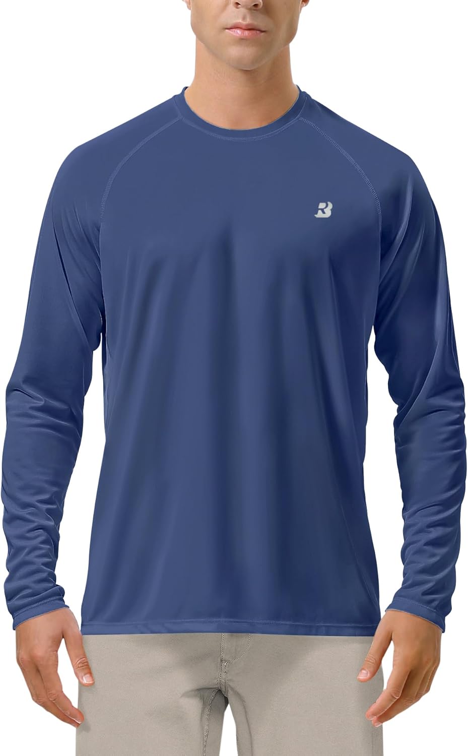 Roadbox Men's UV Sun Protection Shirt - UPF 50+ Long Sleeve Rash Guard for Fishing, Hiking & Running