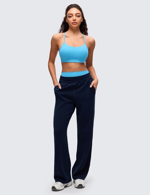 CRZ YOGA Butterluxe Y-Back Sports Bra for Women - Padded Low Impact Yoga Top in Stylish Design