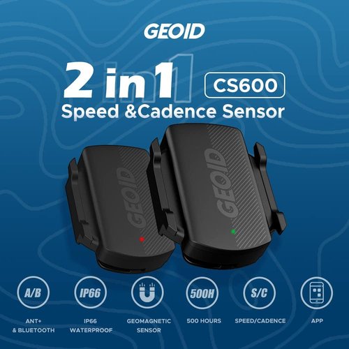 GEOID CS600 Cadence/Speed Sensor - Wireless ANT+/Bluetooth Bicycle RPM Sensor for iOS/Android