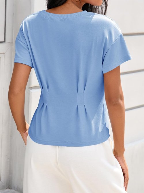 Fisoew Women's Babydoll Tops - Short Sleeve Peplum T-Shirts for Casual Summer Style | Flowy Fit