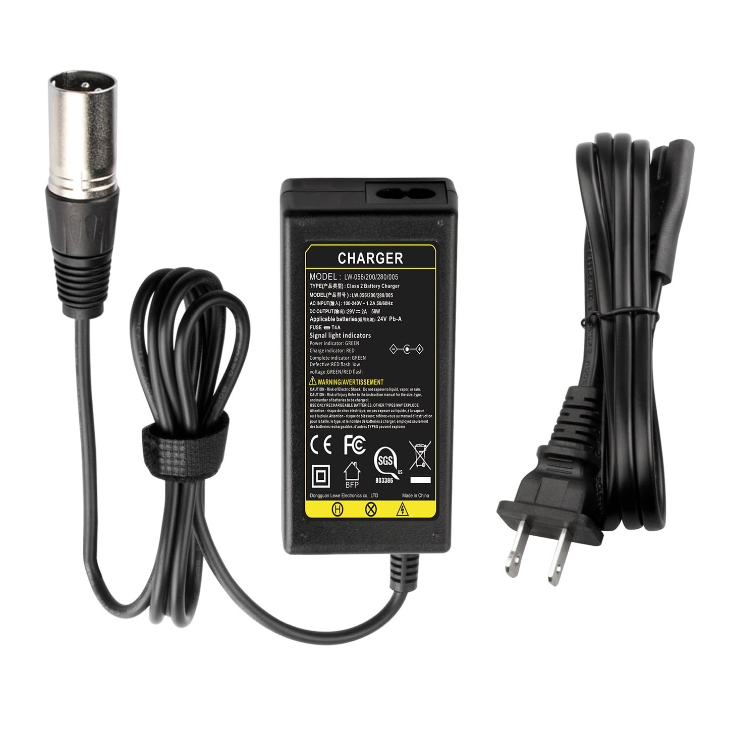 TREE.NB SGS Certified 58W 29V 2A Electric ScooterBike Battery Charger XLR Plug AC Adapter Power Supply