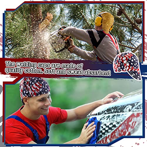 Hercicy 4 Pcs Welding Cap Flame Resistant Cotton Welding Hat for Men Women's Welders Caps Sweat Absorption Mesh Hat for Welder Electrician Gas Station, Matched with Most Welding Helmet