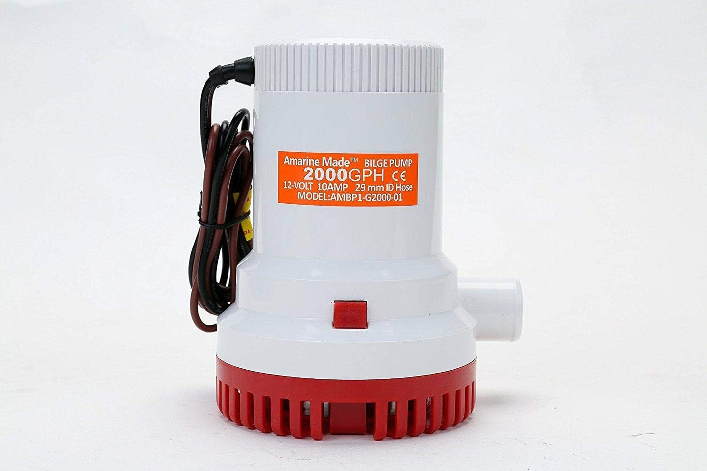 Amarine Made 2000 GPH Submersible Bilge Pump - 12V Electric Boat Plumbing | 1-1/8" Outlet, 8.5A