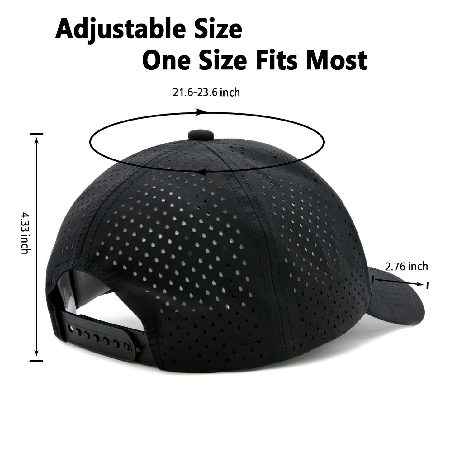 LIRUHOXA Trucker Hats for Men & Women Snapback Hat, Quick Dry Mesh Baseball Cap for Workouts Running Sports Golf Hiking Black