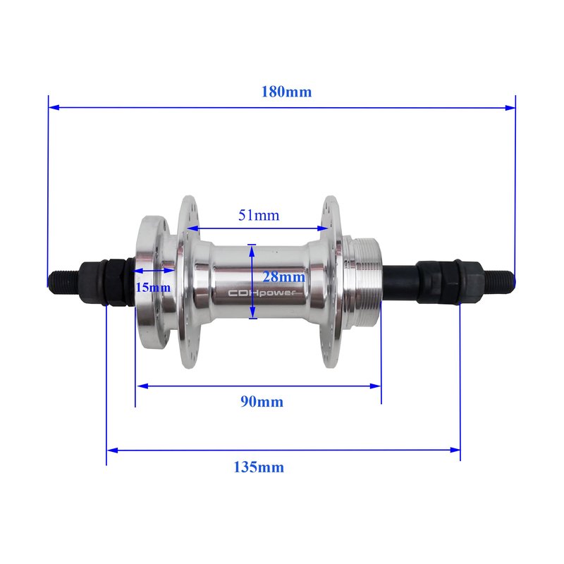 DONSP1986 Bicycle Wheel Part Bicycle Rear Hub 36 Hole, Disc Brake Wheel Hub, Rear Width 135mm, Aluminum Alloy Bike Hub (Silver)