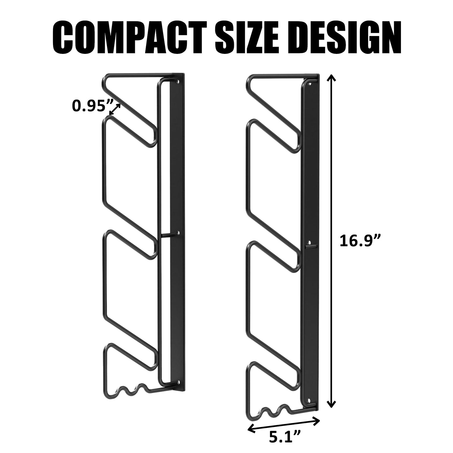 UNIREDPOWER Skateboard Storage Rack, Wall Mounted Organizer Shelf, Wall Display Hanger Holds Up 3 Pairs of Longboard Deck, Garage, Home, Shed