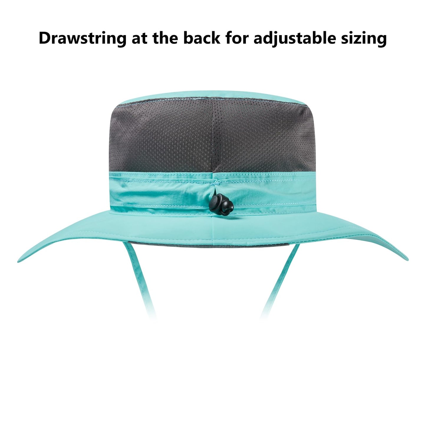 BASSDASH UPF 50+ Sun Fishing Hat Water Resistant with Detachable Neck Flap Turquoise