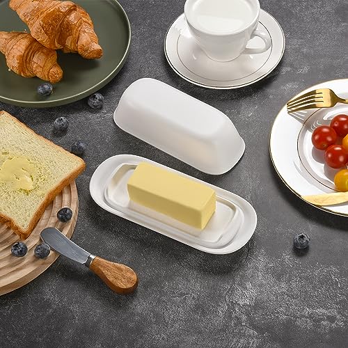 Airtight Butter Dish with Lid - Plastic Butter Keeper Tray - Black-01