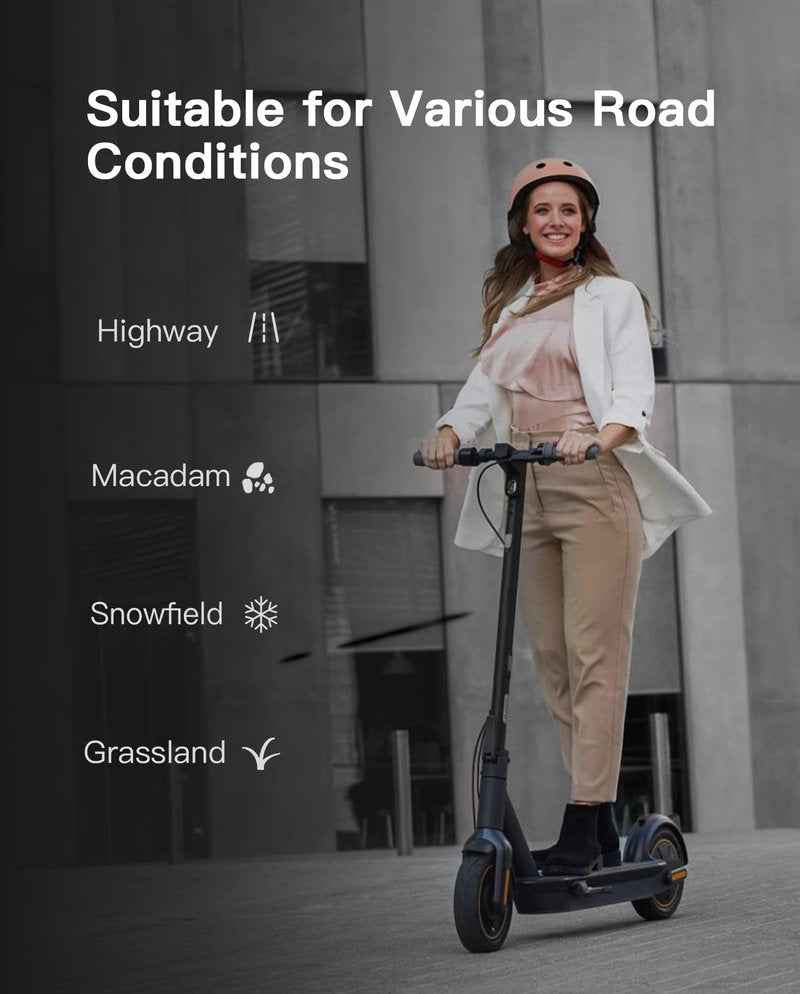 stio Tubeless Front Tire Compatible with Ninebot by Segway Max G30 G30LP KickScooter Rubber Vacuum Outer Tyre 10 Inch Non-Slip Max G30 Front Rear Tire 60/70-6.5 Kick Scooter Original Accessories