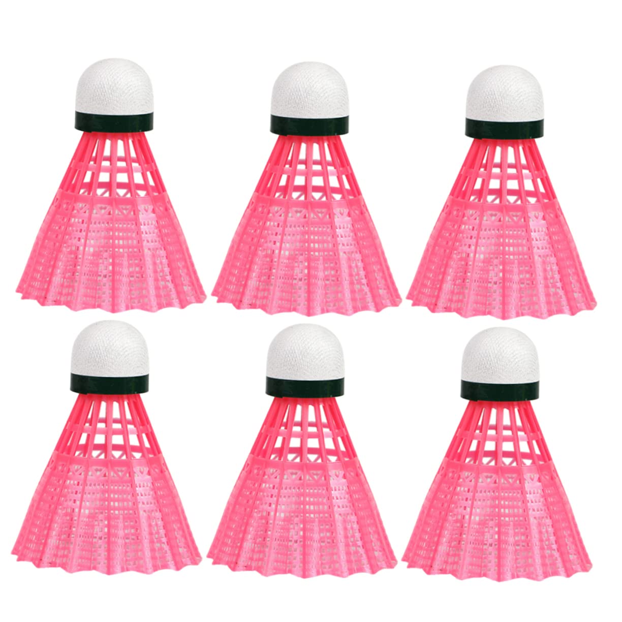 BIUDECO 6-Pack Badminton Shuttlecocks for Indoor Outdoor Play Durable Nylon Birdies for School Training Exercise Fitness Activities