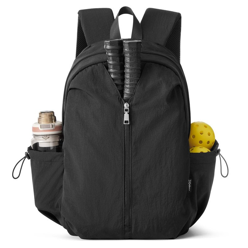G4Free 20L Pickleball Bag for Women, Pickleball Paddle Backpack with Fence Hook, Work Travle Bag with 15" Laptop Compartment-Black