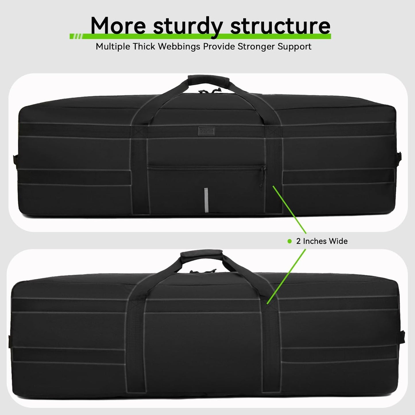 Skiennix Extra Large Duffel Bag - 138L Water Resistant & Foldable Travel Luggage | Black