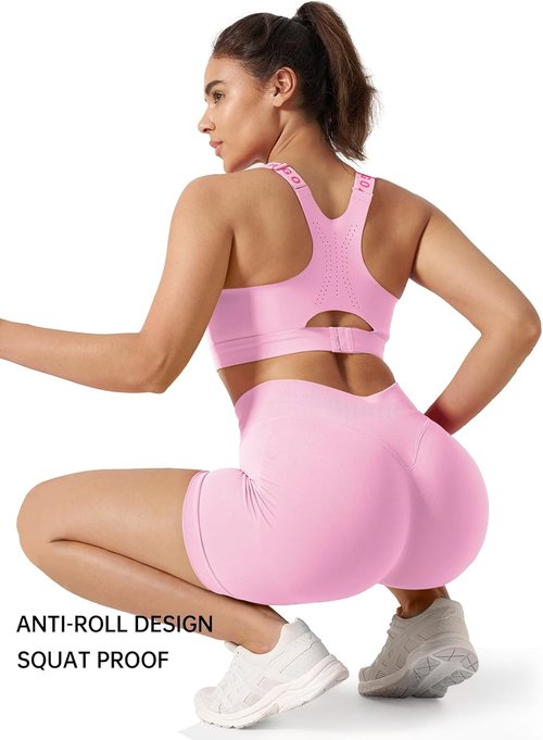 Kepblom High-Waisted Butt-Lifting Gym Shorts for Women - Seamless Spandex Yoga & Biker Shorts