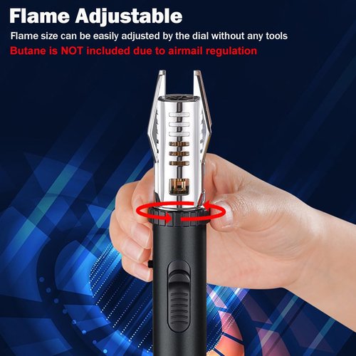 Torch Lighter, Blazarar Lighter, Cool Lightsaber Lighters with Safety Lock and Adjustable Flame, Camping Essentials Lighter, Windproof Butane Refillable Lighters for Candles Campfires BBQ Baking