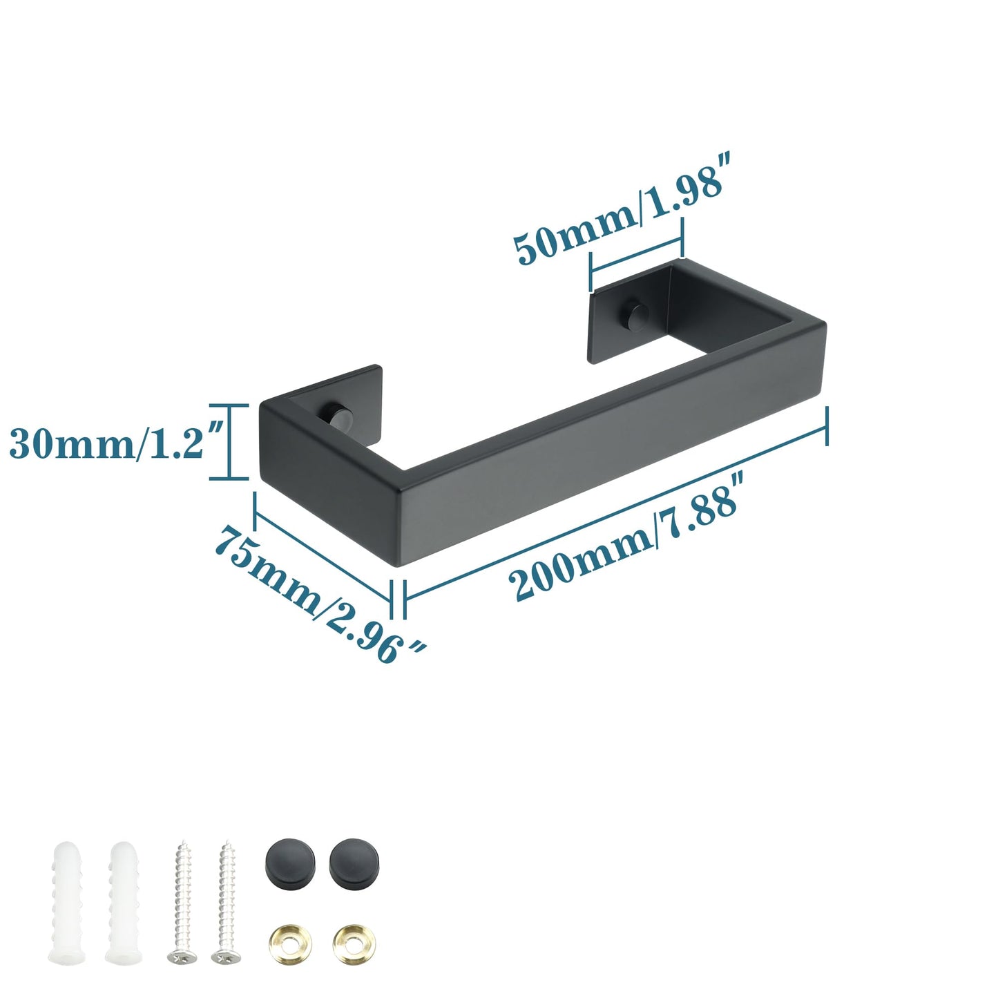 Mooche Towel Rack for Bathroom Wall Mount, 8" SUS304 Stainless Steel Rustproof Towel Bar, Matte Black Towel Holder for Bathroom Laundry Room Hotel Modern Home Decor