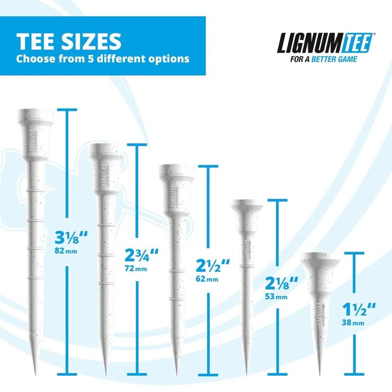 LIGNUM 50x More Durable Microwood Golf Tees 2 3/4 Inch - 72mm / Adjustable Golf Tee/Innovative Wood Fibre and Natural Adhesives/Golf Tee, Golf Tees 2 3/4, Tees Golf, Golf Ball Tees / 36 Pieces