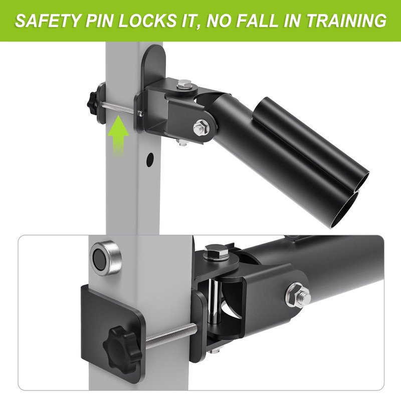SELEWARE T Bar Row Landmine Attachment for 2" x 2" Power Rack with 5/8" or 1" Hole, Power Cage Attachment for 1"&2'' Barbell Free Swivel Heavy Duty Structure 600 lbs Capacity