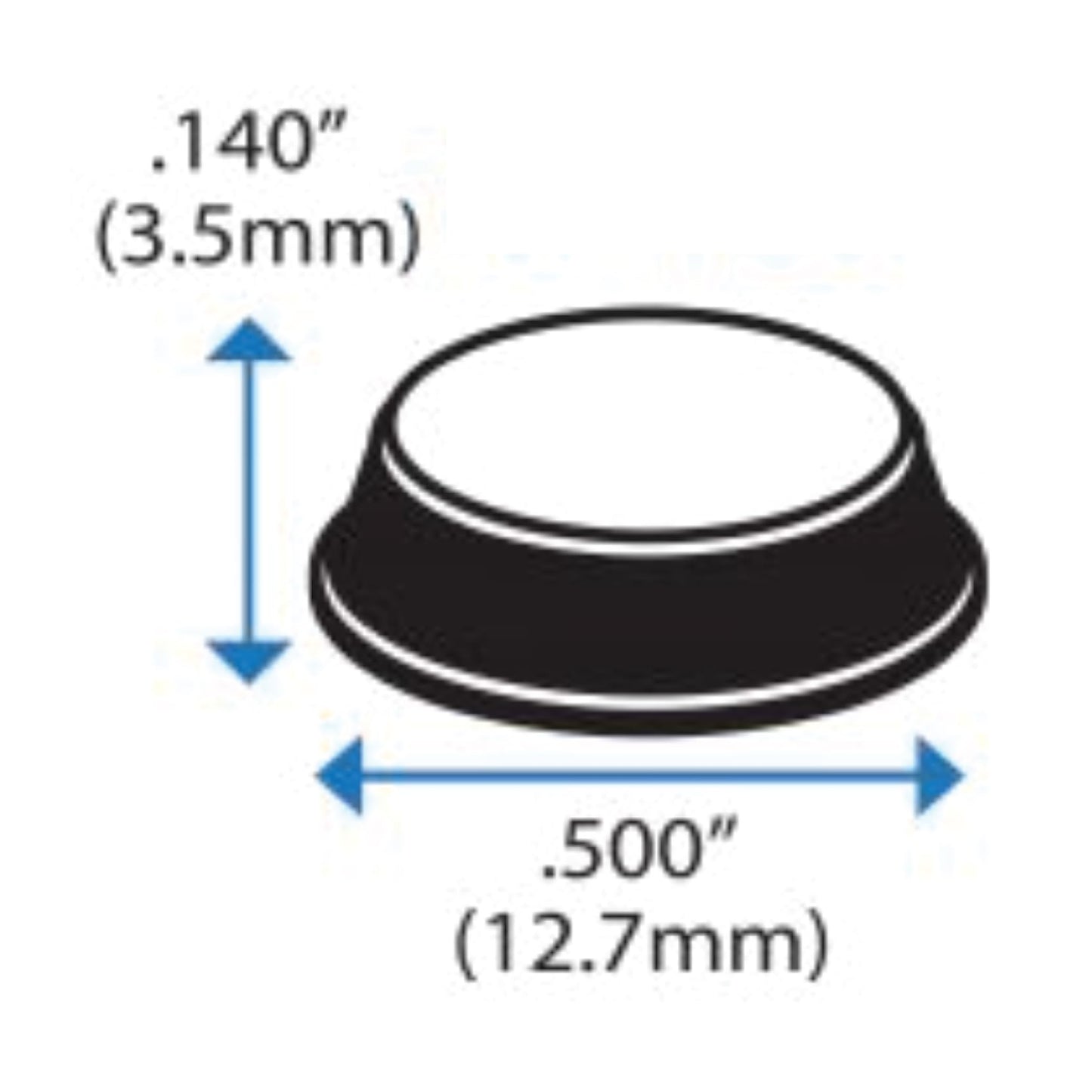 100 Pack White Cabinet Door Bumpers - 1/2” Diameter White Adhesive Pads for Drawers, Glass Tops, Cutting Boards, Picture Frames, Small Furniture