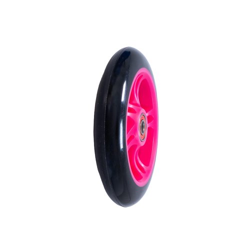 AlveyTech 125 mm Wheels for the Razor A3 Kick Scooter, Black Wheel Pink 5-Spoke Hub (Set of 2)