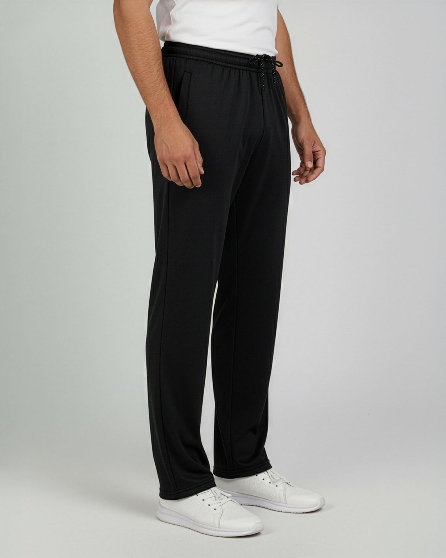 Real Essentials 3 Pack: Men's Mesh Open Bottom Sweatpants Gym Active Athletic Workout Casual Pants with Pockets - Set 8, L