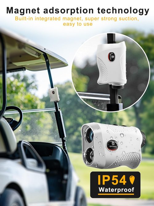 Golf 1200 Yards Rangefinder with Slope and Pin Lock Vibration Mode Continuous Scan 7X Magnification Range Finder with Rechargeable Battery,High-Precision Flag