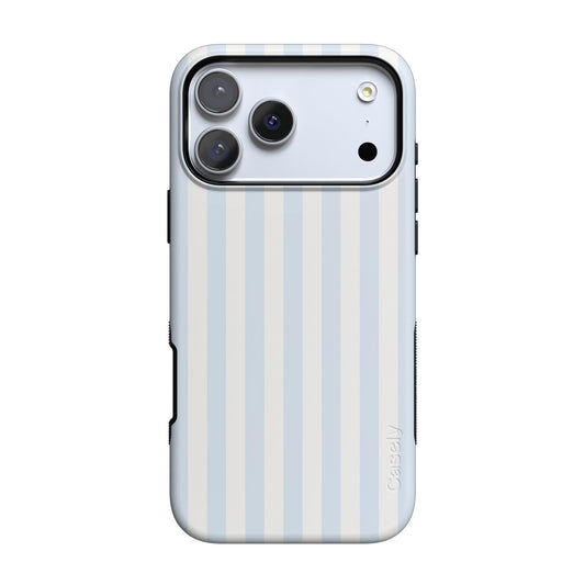 Casely iPhone 17 Pro Case | Blue Stripes | Sunday Best | Bold Protective Design | Compatible with MagSafe