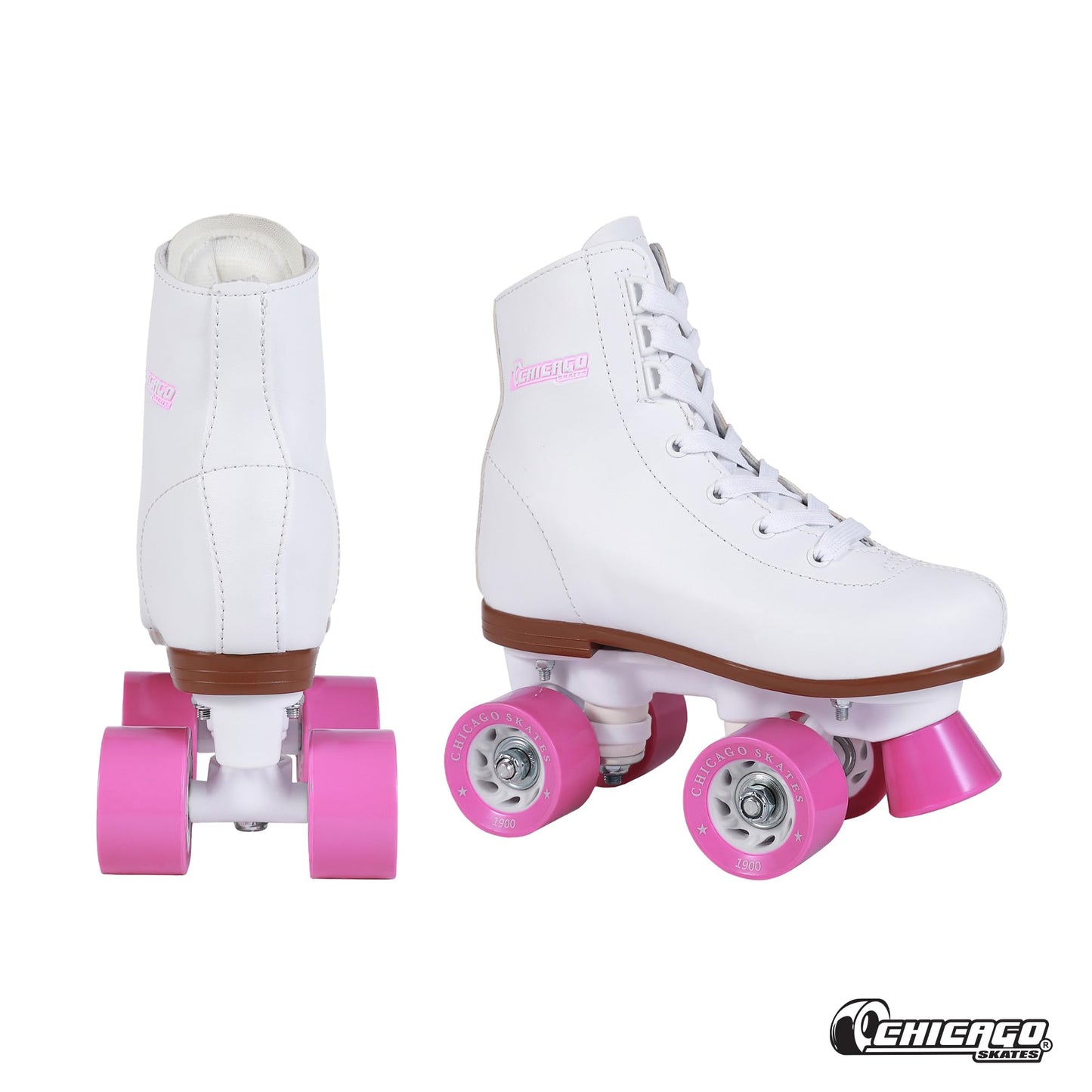 Chicago Girls Rink Roller Skates – Classic High-Top Quad Skates, Padded Ankle Collar, 54mm Urethane Wheels, Adjustable Trucks, Indoor & Outdoor