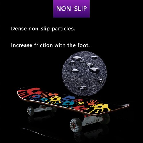 GANMP Skateboard Grip Tape 9" x 33", Bubble Free Waterproof Scooter Grip Tape, Longboard Grip Tape for Rollerboard Stairs Pedal Wheelchair Step (Graffiti Handprint 2)