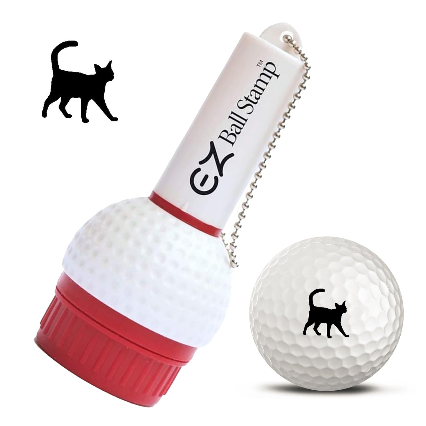 EZBallStamp Golf Ball Stamp Marker (Black Walking Cat)