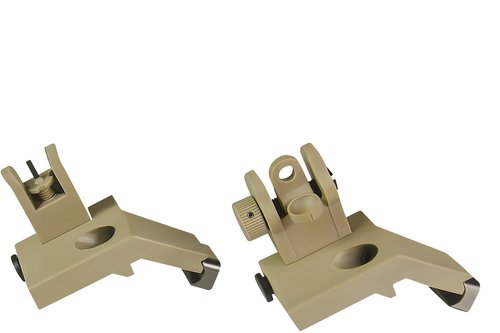 GOTICAL 45 Degree Offset Flip Up Sight | Low Profile Design Rapid Transition Front and Rear flip up Sights (Offset Flip Up Sight - Dark/Earth)