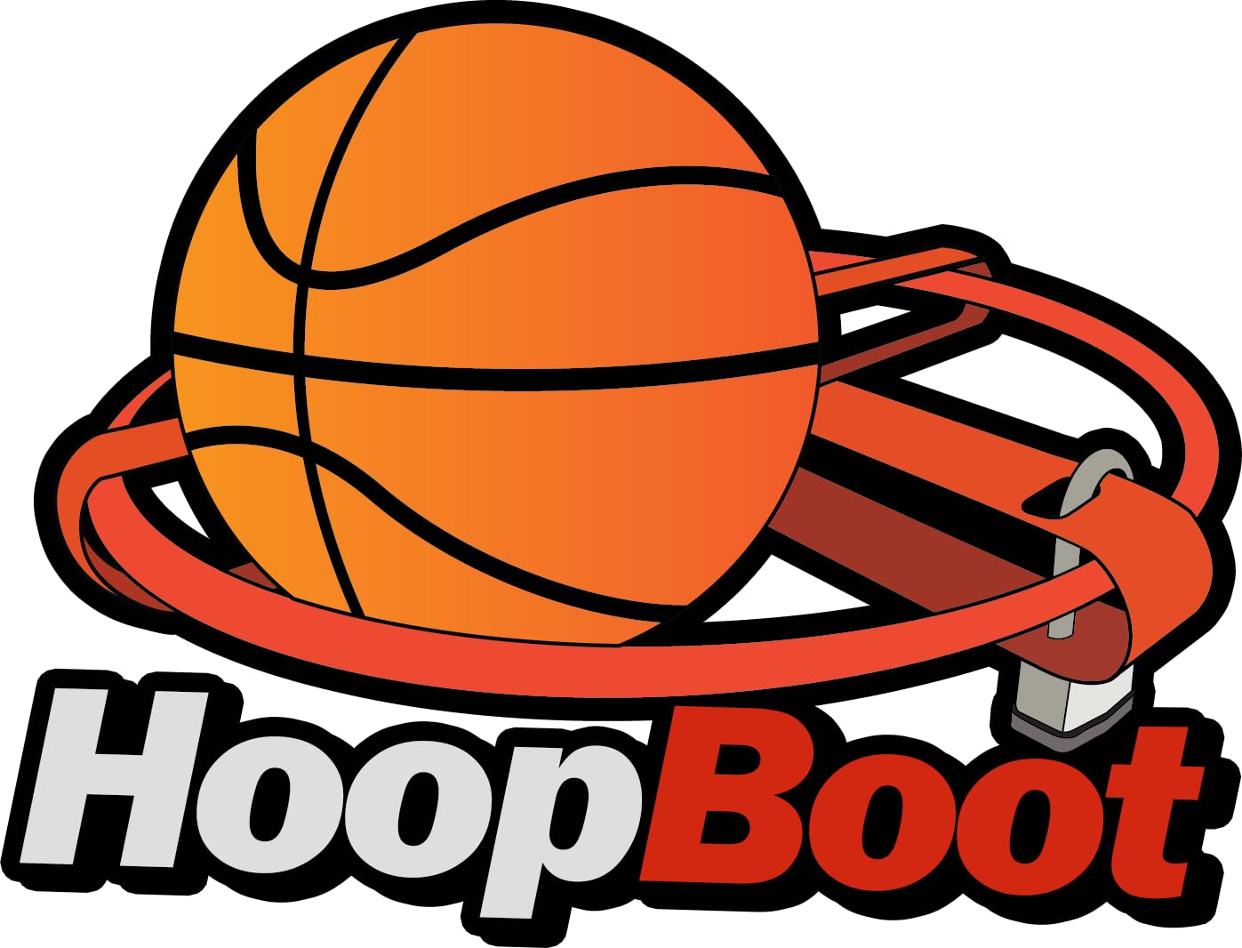 HoopBoot Single Rim Basketball Goal, Rim, Hoop Lock (Orange) Single Rim