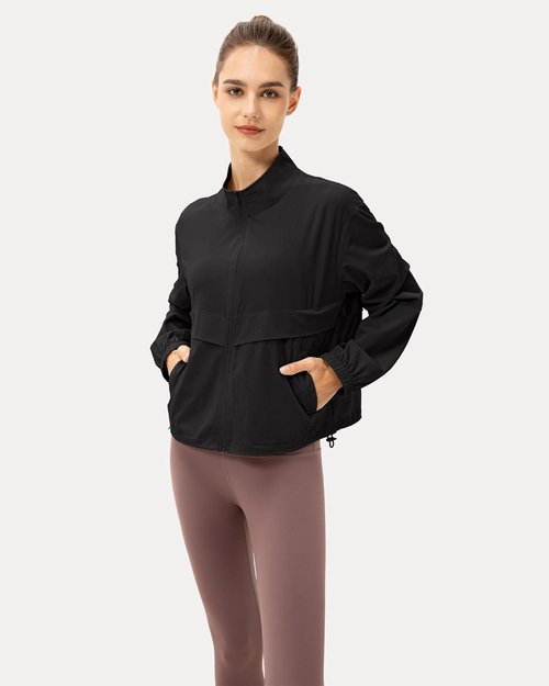 Locachy Women's Athletic Jacket - Lightweight Zip-Up with Sun Protection | Windproof & Stylish