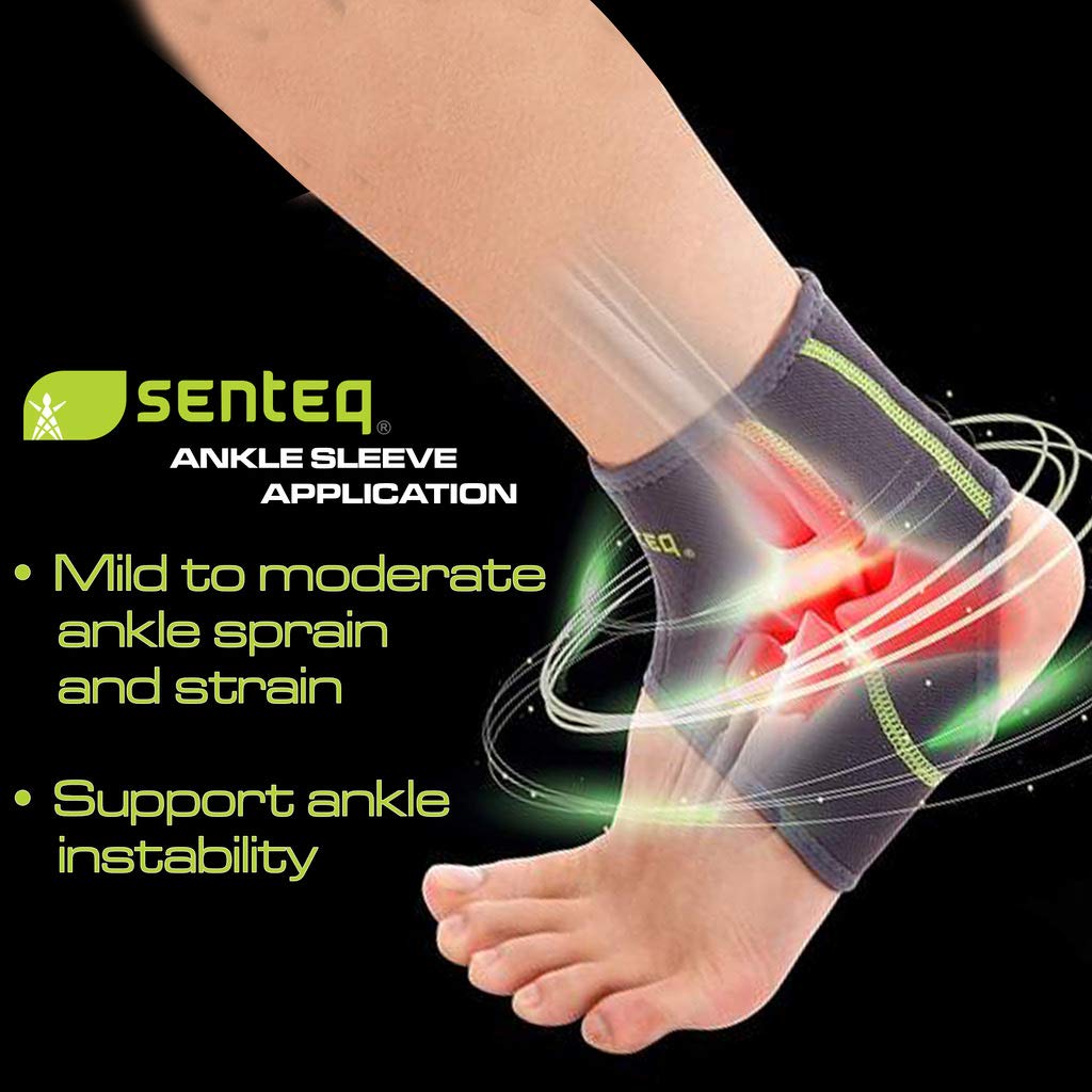SENTEQ Ankle Brace for Men & Women- Compression Support for Sprained Ankles & Plantar Fasciitis, Elastic Neoprene Slim Sleeve for Jogging & Running, Ankle Stabilizer and Support for Walkers (X- Large)