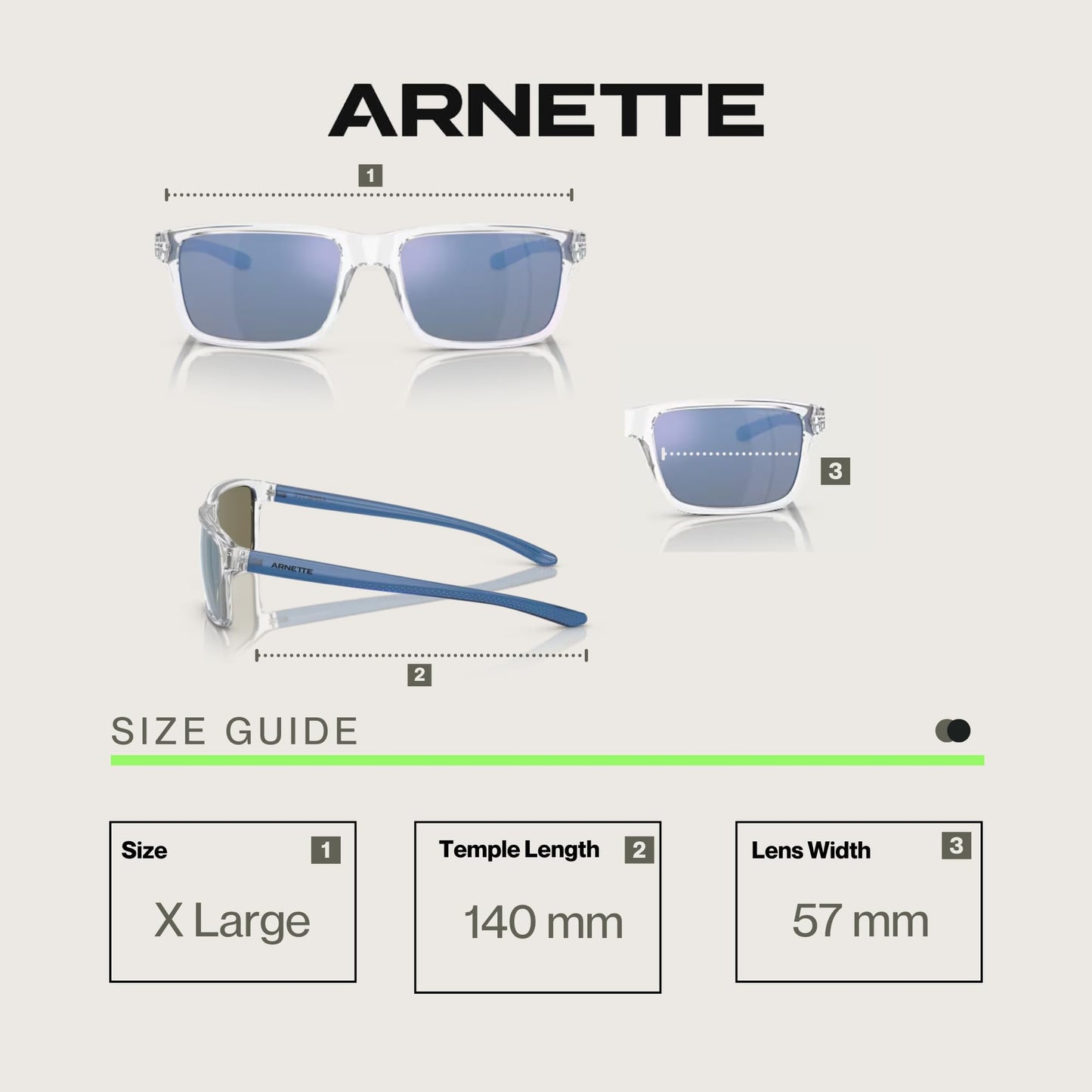 ARNETTE Mwamba AN4322 275522 57MM Crystal/Dark Grey Mirror Water Polarized Rectangle Sunglasses for Men +Bundle with Accessory Eyewear Kit