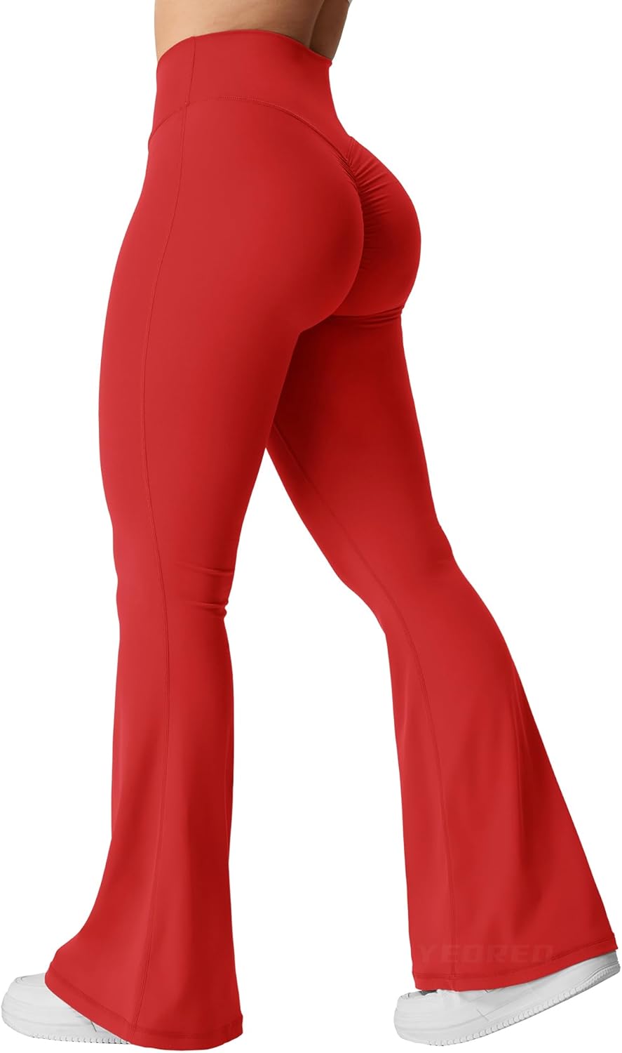 YEOREO Women's Yoga Leggings - Kalie Flare Scrunch V Cross Waist Design | Comfortable Fit