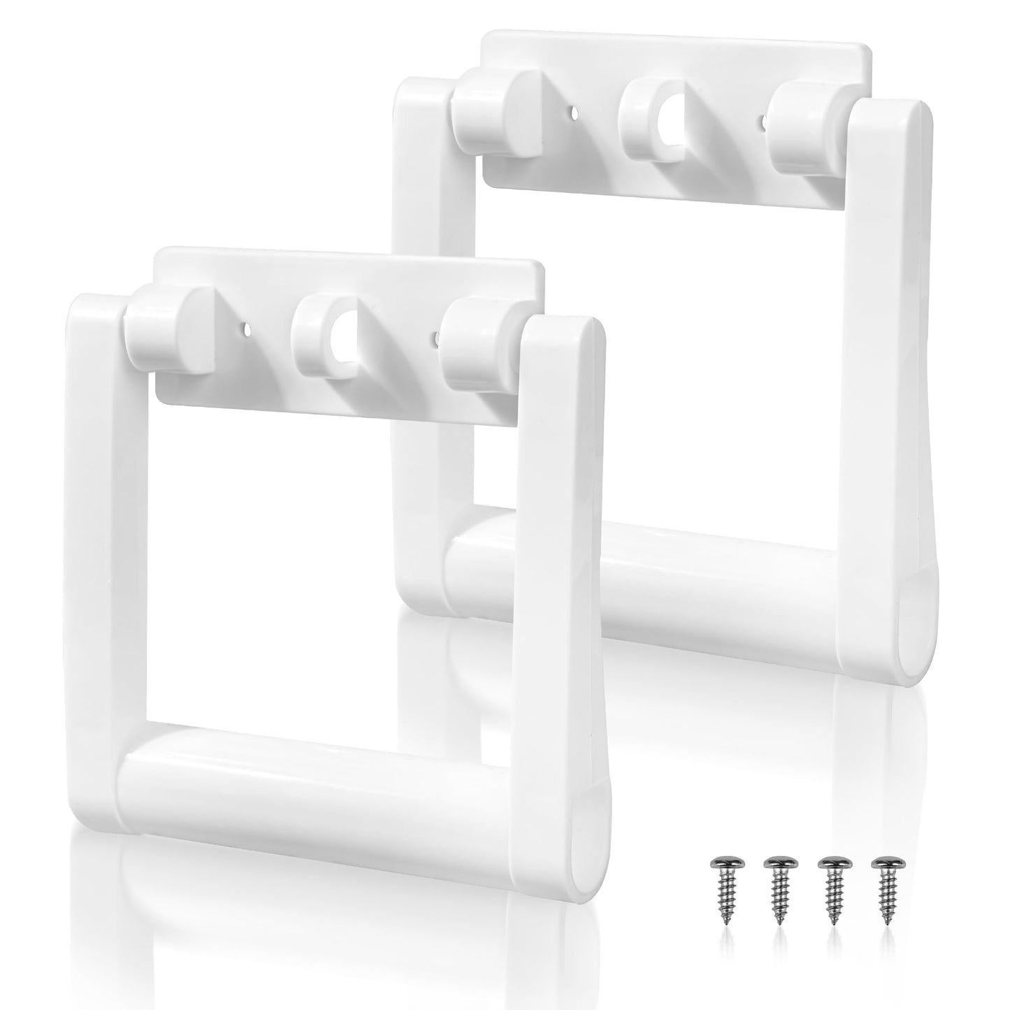 PIHIL 2 Pcs Plastic Cooler Handle Replacement for 25-72 Quart Coolers, Replacement Cooler Handle Parts Includes Screws, White