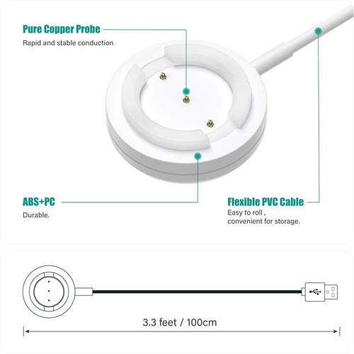 TUSITA Charger Cable Compatible with TOTWOO Bracelet, 2-Pack,1M