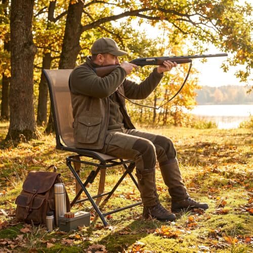 GYMAX 360° Swivel Hunting Blind Chair Brown with Carry Handle, 330 lbs, Waterproof & Quiet