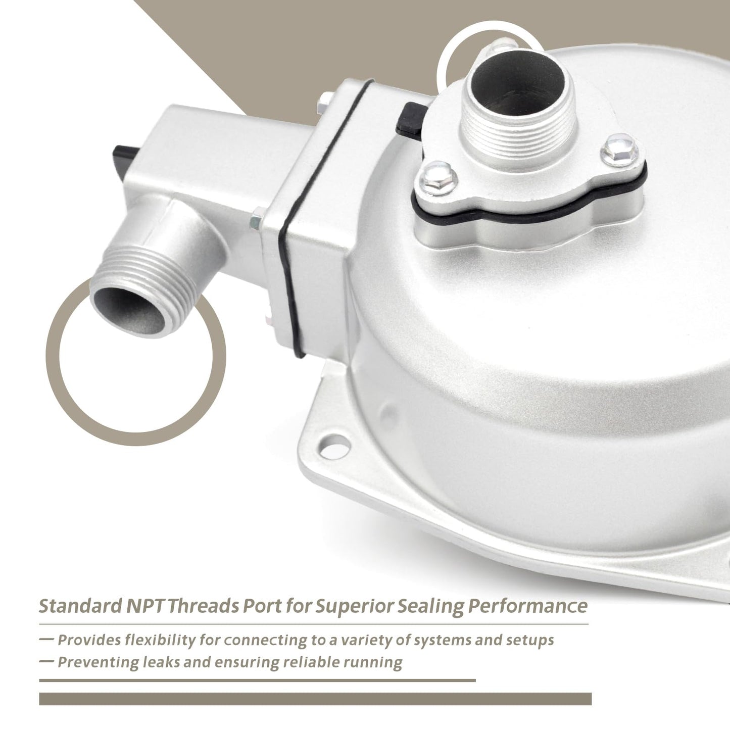 YIYANTO 1 Inch Threaded Pump Port Water Pump Assembly Replacement for Harbor Freight Predator for Pacific Hydrostar Clear Water Pump 1" in Ports 79cc 99cc Gas Engine Models 63404 56161