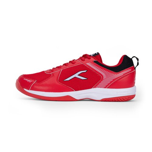Hundred Court Star Mens Badminton Sports Shoes(Non Marking) | Red-White-Black | 9US/8UK/42EU | for Table Tennis,Volleyball,Basketball | Lightweight & Durable | X-Cushion Protection | Paddle Pickle