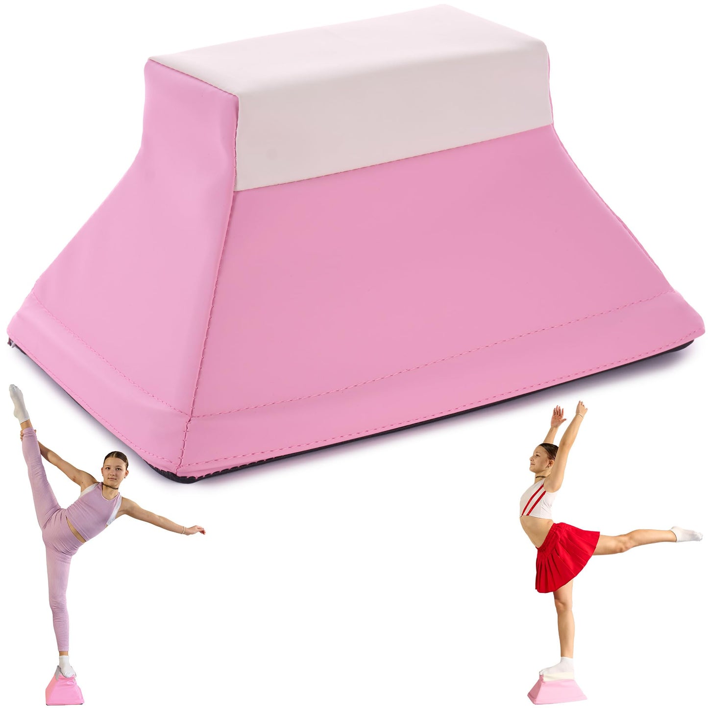 Stunt Trainer Stand for Cheerleading | Portable Cheer Balance Trainer | Stunting Flyer Practice Platform | Lightweight Gymnastics Balance Block | Cheerleading Equipment for Safe Skill Training (Pink v2)