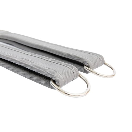 Strapilates Single Loop Fitness Pilates Straps for Reformer, Cadillac, and Other Fitness Equipment Adjustable Length with Double D-Ring, One Pair, Grey