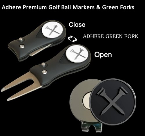 Adhere Golf Ball Markers Personlized Logo Enamel with A Strong Magnetic Hat Clips A Premium Golf Gifts for Golfer (Ball Markers & Divot Tool Gift Set)