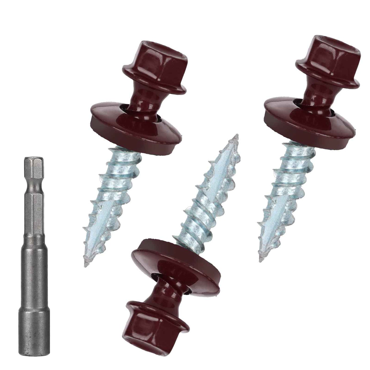 Metal Roofing Screws 10 x 1 inch, Brown Hex Head Sheet Metal Roof Screw with EPDM Washer for Corrugated Roofing (250Pcs)