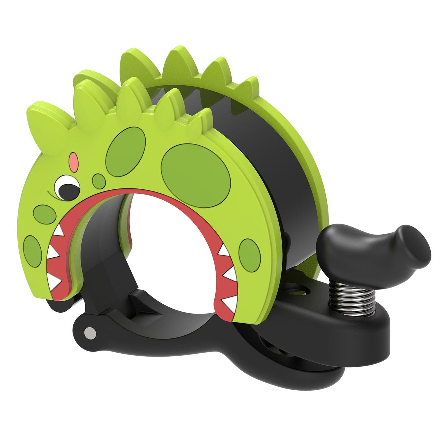 Bike Bell for Kids Dinosaur,110dB Loud, Fits 22.2-25.4mm Handlebars, Mountain/Road Bike & Scooter Safety for Boys Girls,Green-1Pack.