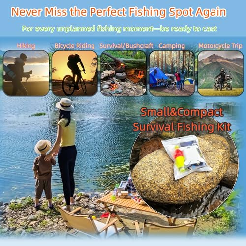 Mini Survival Fishing Kit - Compact Emergency Gear for Camping & Hiking - 2 Pack
