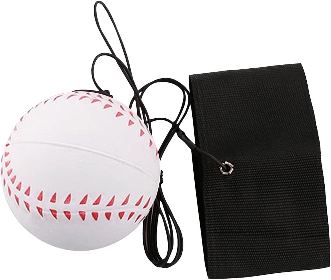 Junfamilee White Wrist Return Ball Rubber Sport Ball with Wrist Strap and String | Rebound Sports Bouncy, Wrist Rebound Toy on Elastic String Toy for Teens Adults Exercise Play