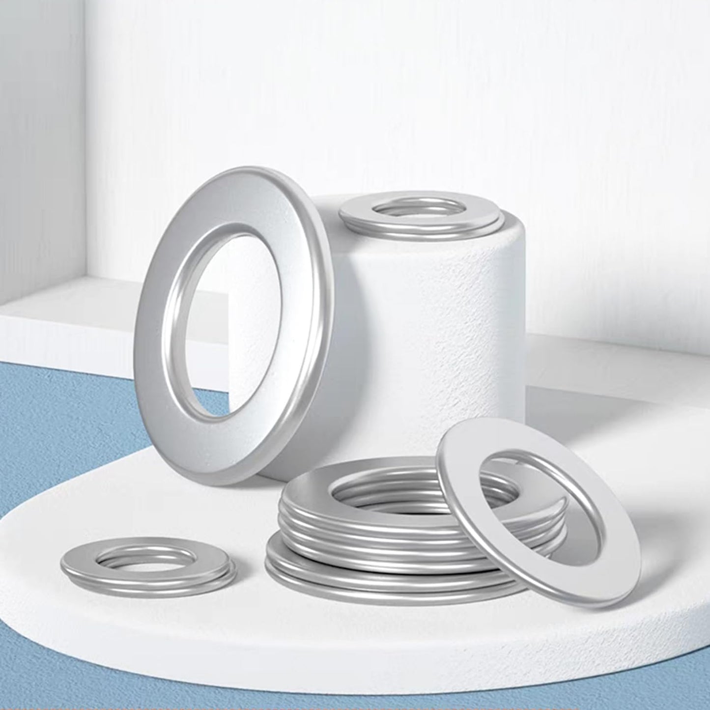 Aienxn 1000PCS Spring Lock Washers Assortment Kit, 9 Metric Sizes -M2, M2.5, M3, M4, M5, M6, M8, M10, M12, 304 Stainless Steel Washers for Bolts Screws, Split Lock Washer Set