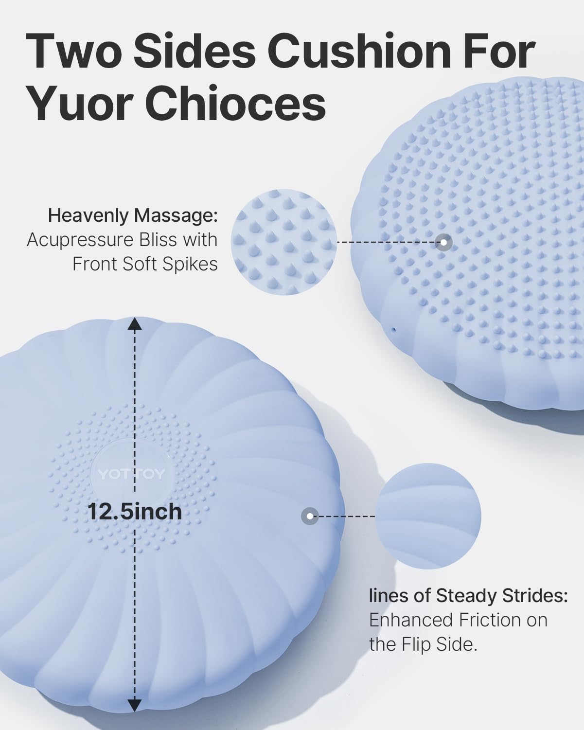 YOTTOY Wobble Cushion-Stability Wiggle Seat with Pump, Balance Disc for Yoga Core Training, Posture Correction, Sensory Focus, Wobble Seat for Office or Classroom Use (Blue)