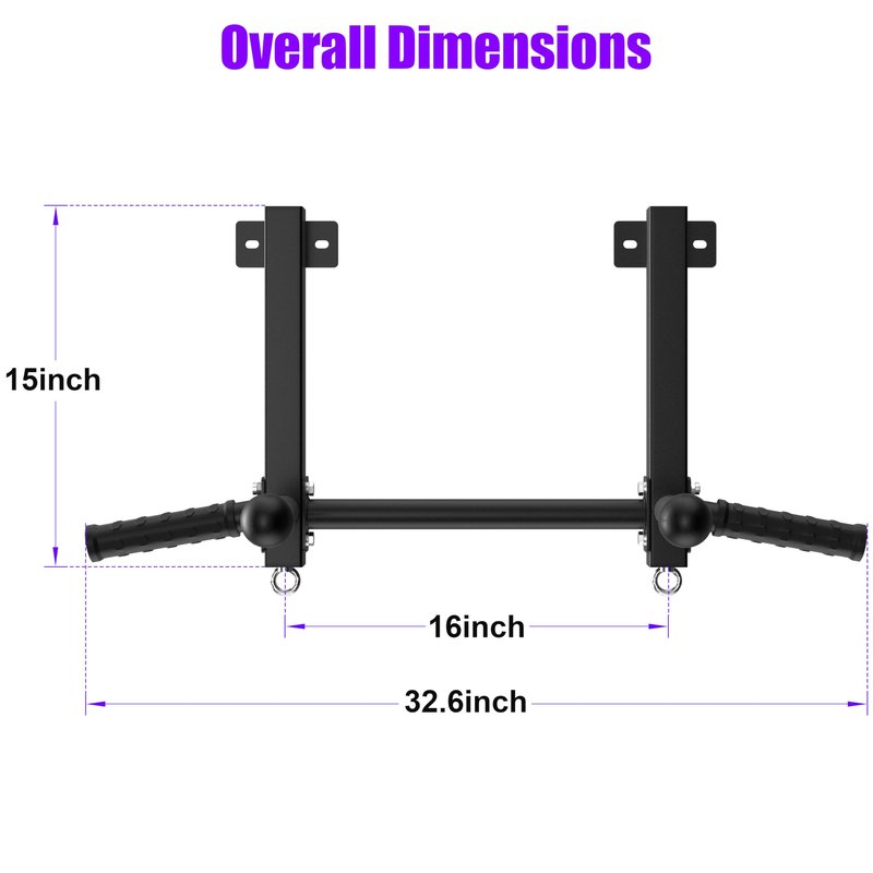 HWOOUSA Joist Mounted Pull Up Bar, 650lbs Heavy Duty Strength Training Pullup Bars, Multi-Grip Chin Up Bar for Home Gym, Garage & Basement Ceiling Beam Installation